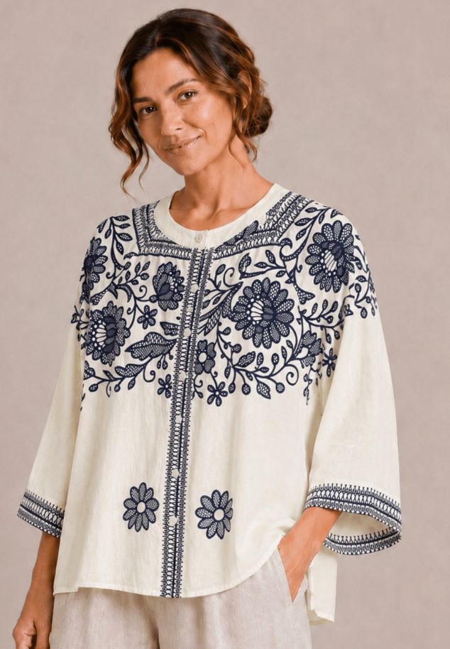 Floral Print 3/4 Sleeve Top