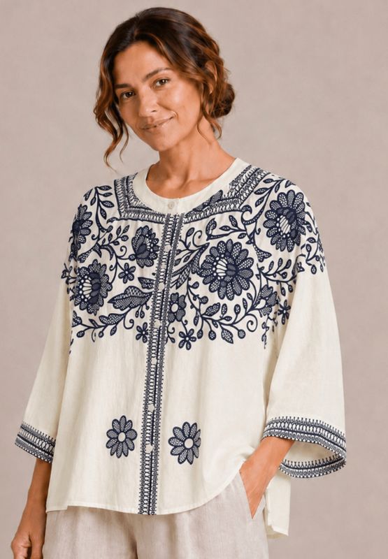 Floral Print 3/4 Sleeve Top
