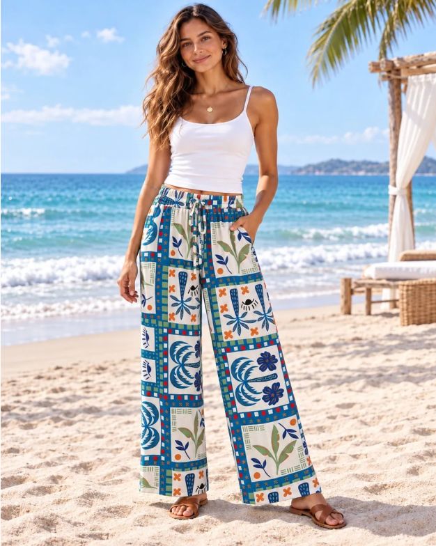 Mavie Summer Pants-Blue