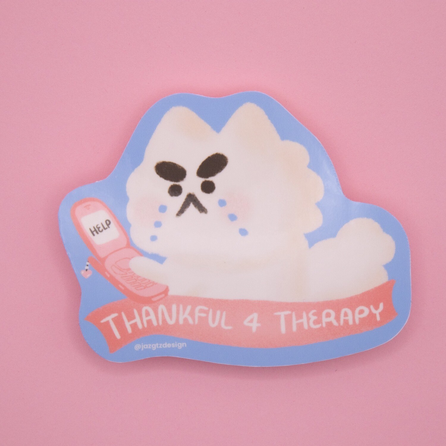 Therapy Cat - Handmade Vinyl Sticker