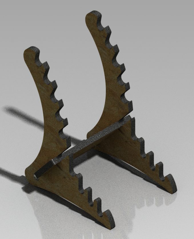 'Dragon Tail' Horizontal Brush/ Tool Rack