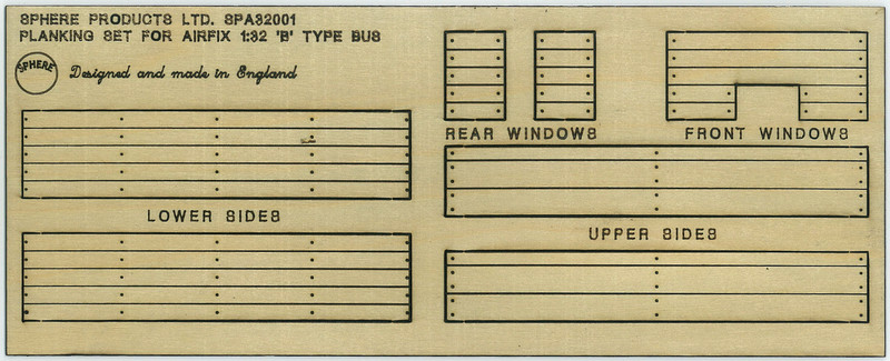 Birch Planking Detail Set for Airfix &#39;Ole Bill&#39; Bus &amp; &#39;B&#39; Type Omnibus