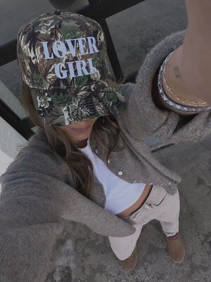 LOVER GIRL TRUCKER HAT - CAMO
