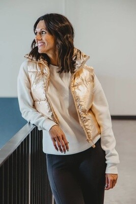 SIMPLY SOUTHERN PUFFY VEST - GOLD