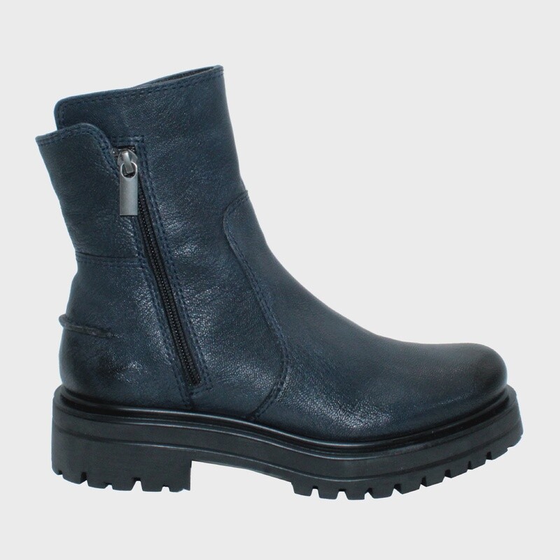FRANCES LUG BOTTOM BOOTIE - NAVY