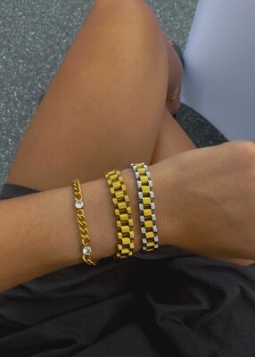 THIN WATCH BAND BRACELET - GOLD