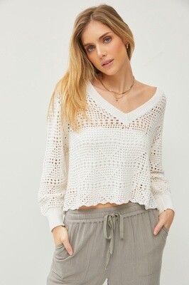 SLOUCHY CROP COVERUP - OFF WHITE