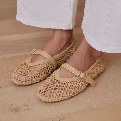 NOLITA MESH BALLET FLAT - NATURAL