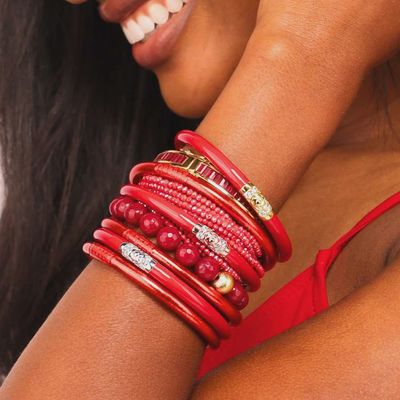 BUDHA GIRL THREE KINGS ALL WEATHER BANGLES - RED