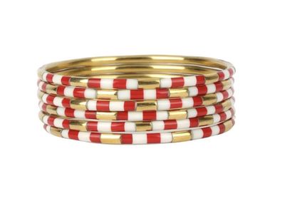 BUDHA GIRL VEDA BANGLES - RED/WHITE
