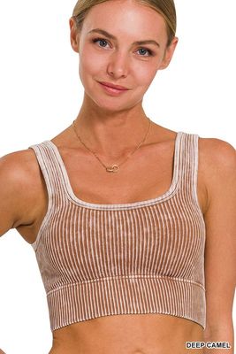 WASHED RIBBED BRAMI - DEEP CAMEL