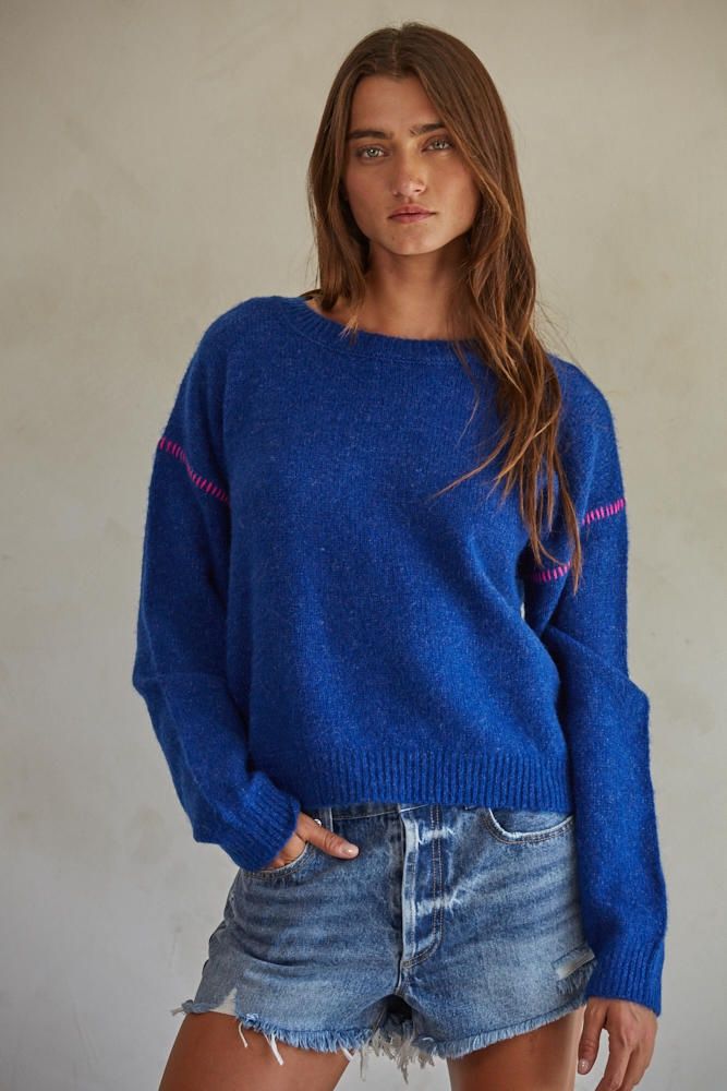 THE HAILEE SWEATER - COBALT