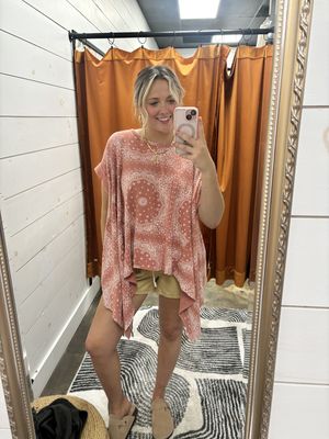 BANDANA PONCHO TOP - MAUVE