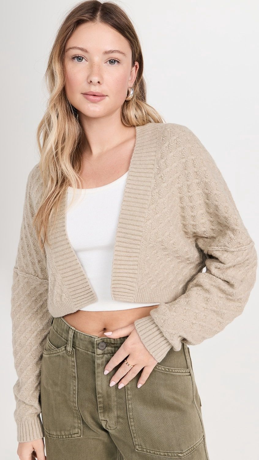 MARLOWE CARDI - FEATHER GREY