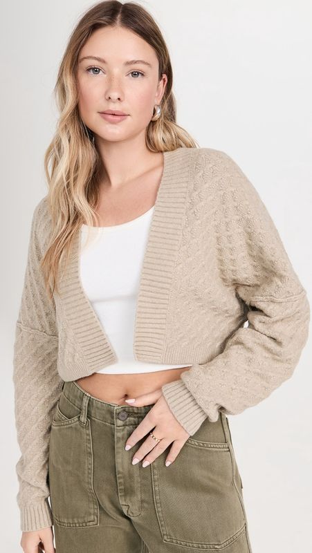 MARLOWE CARDI - FEATHER GREY