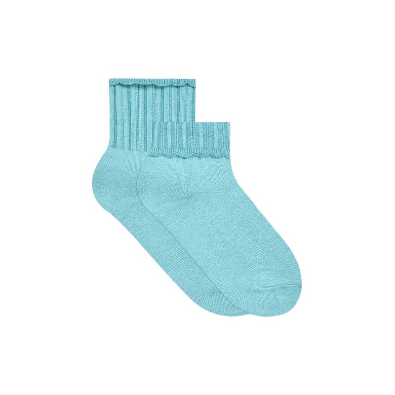 CREW LACE OVER SOCKS - TURQ