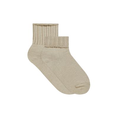 CREW LACE OVER SOCKS - TAUPE