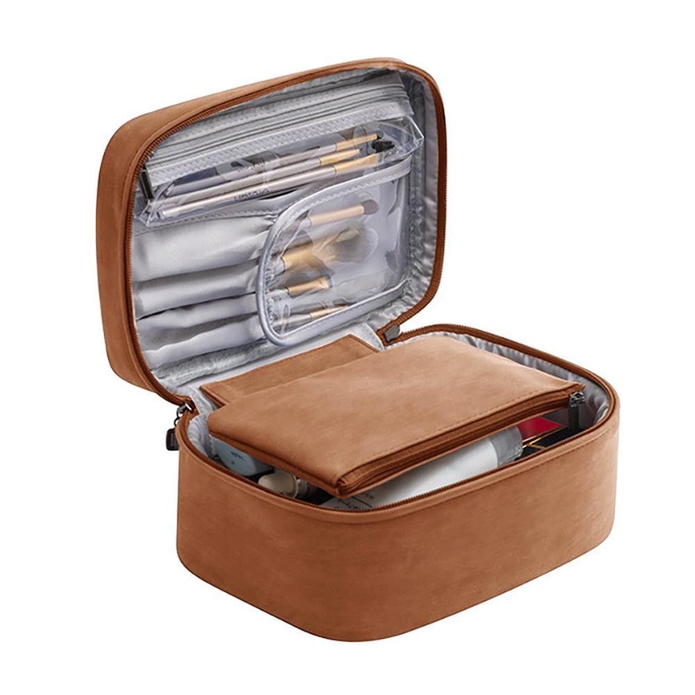 TRAVEL MAKEUP BAG - BROWN