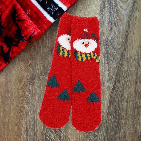 SOFT CREW SOCKS - RED SANTA