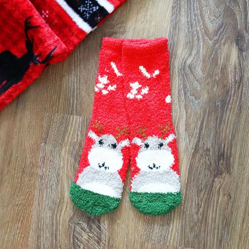 PRINTED FUZZY SOCKS - REINDERR