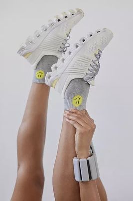 MOVEMENT SMILING ANKLE SOCKS - GREY/YELLOW