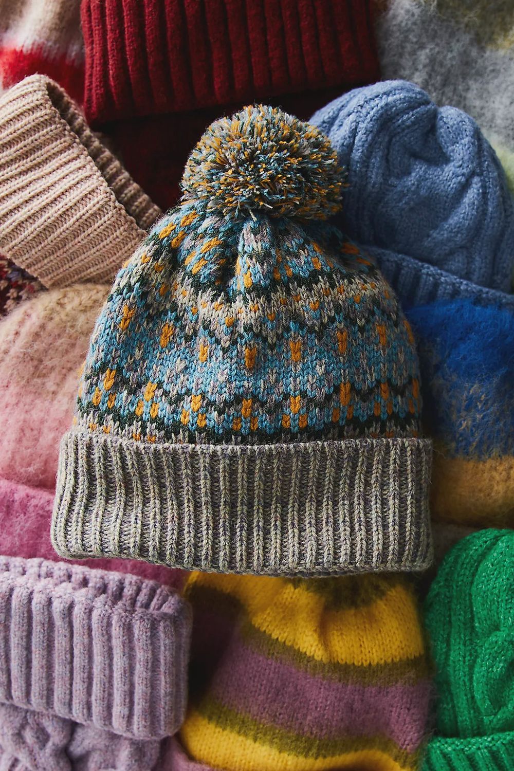 FIRST FROST FAIRISLE BEANIE - SAGE COMBO