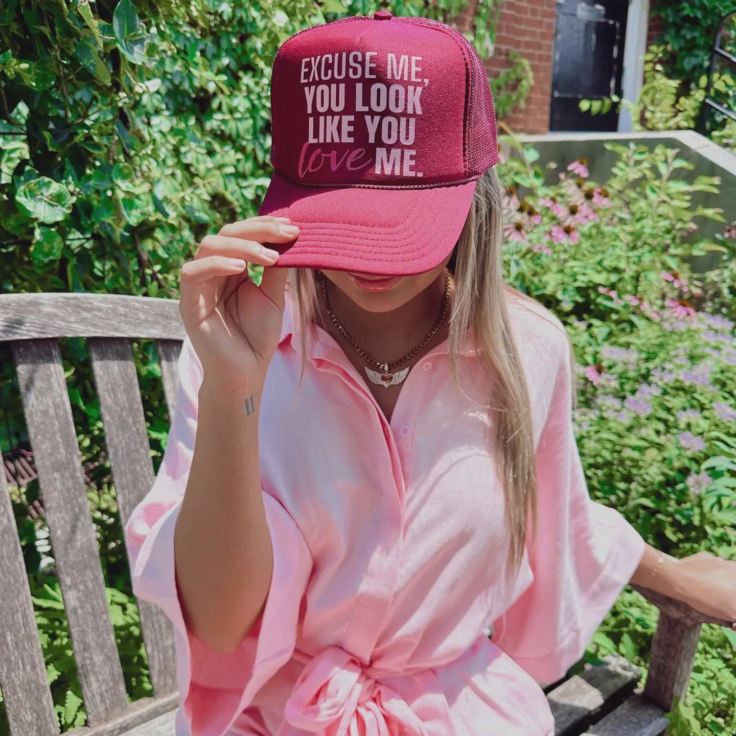 EXCUSE ME, YOU LOOK LIKE YOU LOVE ME TRUCKER HAT