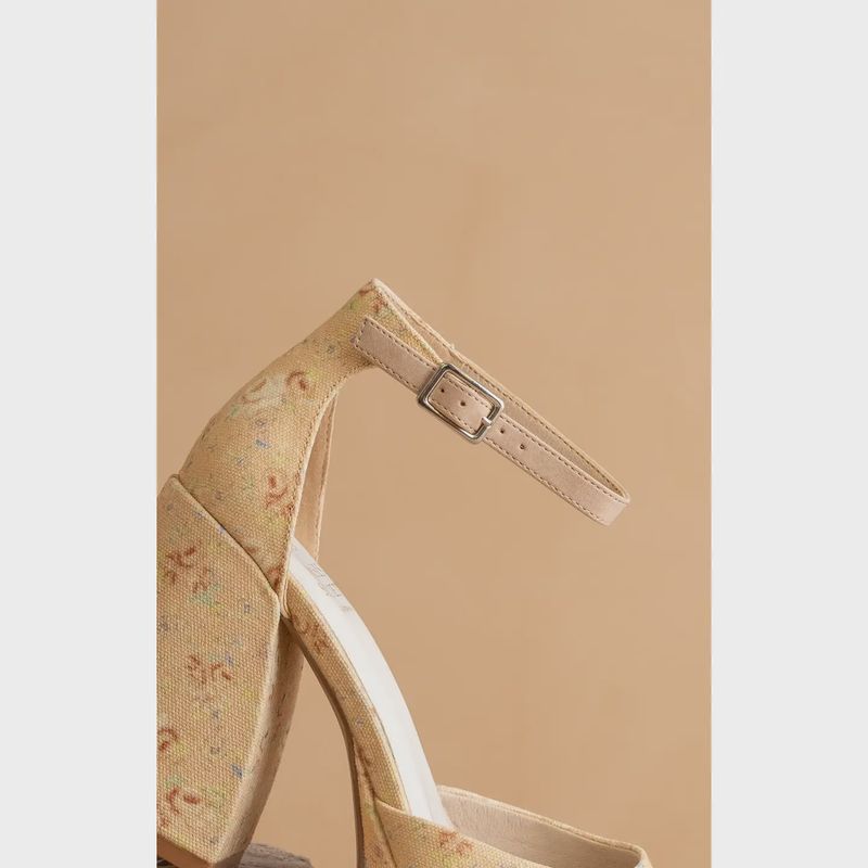 THE OSLO HEEL - NUDE FLORAL