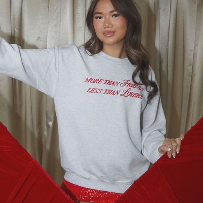 MORE THAN FRIENDS SWEATSHIRT - HEATHER GREY