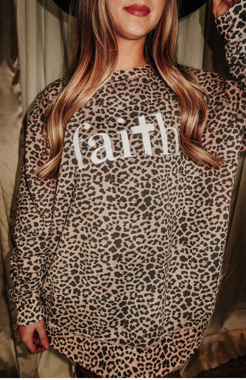 FAITH BLEACHED LEOPARD SWEATSHIRT