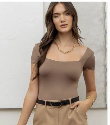 STACIE BODYSUIT - DEEP TAUPE