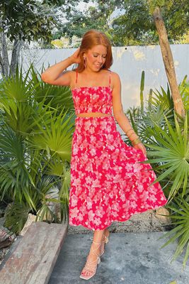 TAMARA SMOCKED TOP - POSY PINK