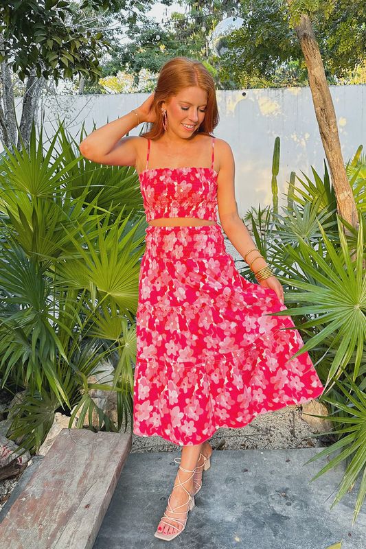 TAMARA SMOCKED TOP - POSY PINK