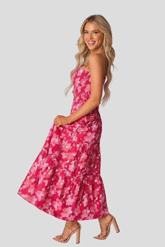 TAMARA SMOCKED TOP - POSY PINK