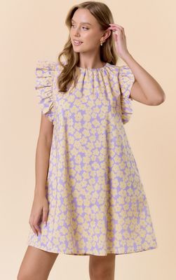 BE SEEN FLORAL DRESS - LAVENDER