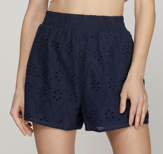 EDEN EYELET SHORT - NAVY