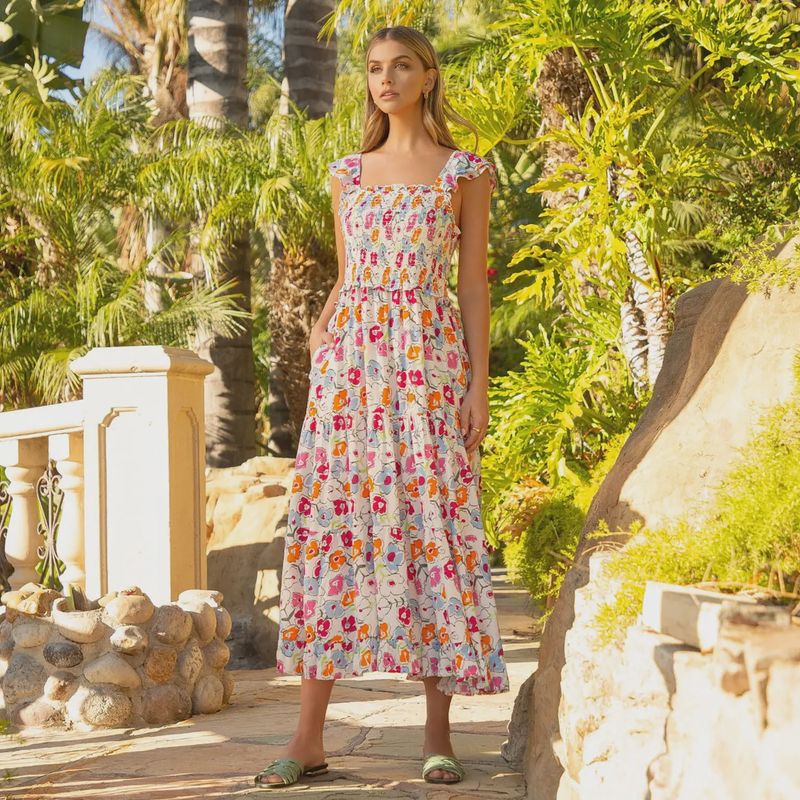 GENE MAXI DRESS - WHITE FLORAL