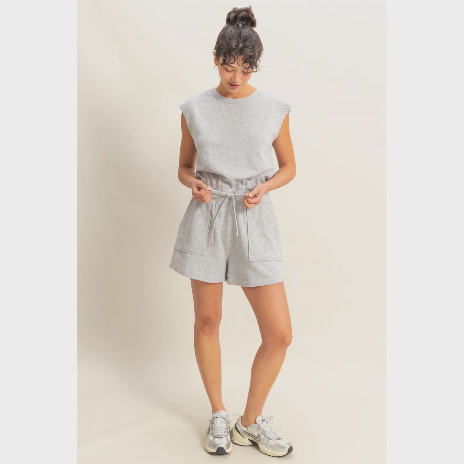 ON THE GO ROMPER - HEATHER GRAY