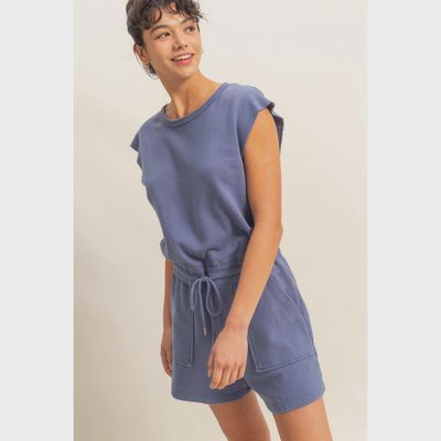ON THE GO ROMPER - DUSTY INDIGO