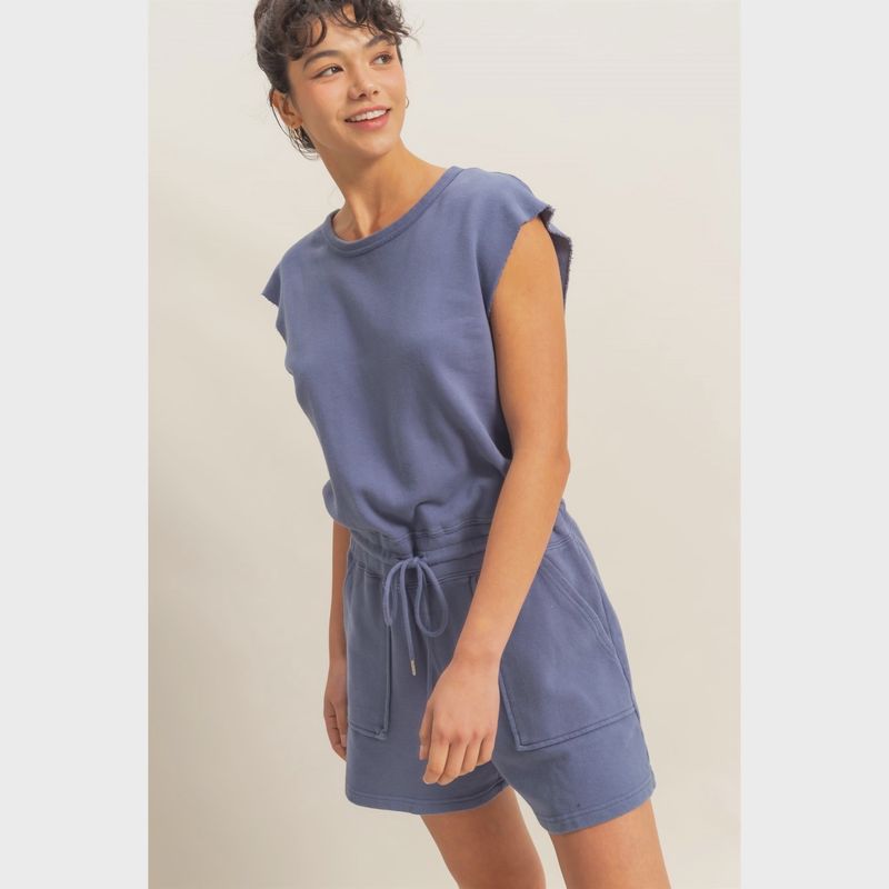 ON THE GO ROMPER - DUSTY INDIGO
