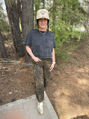 BARREL LEG JEANS - LEOPARD
