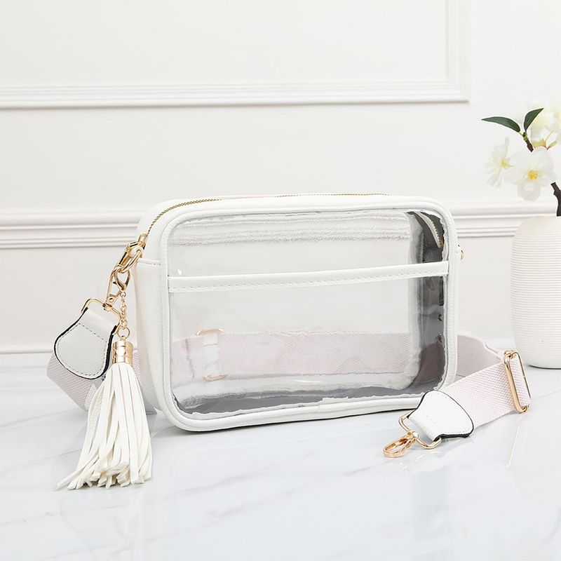 CLEAR STADIUM PURSE - IVORY