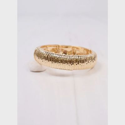 DANNY RIBBED STRETCH BRACELET - GOLD