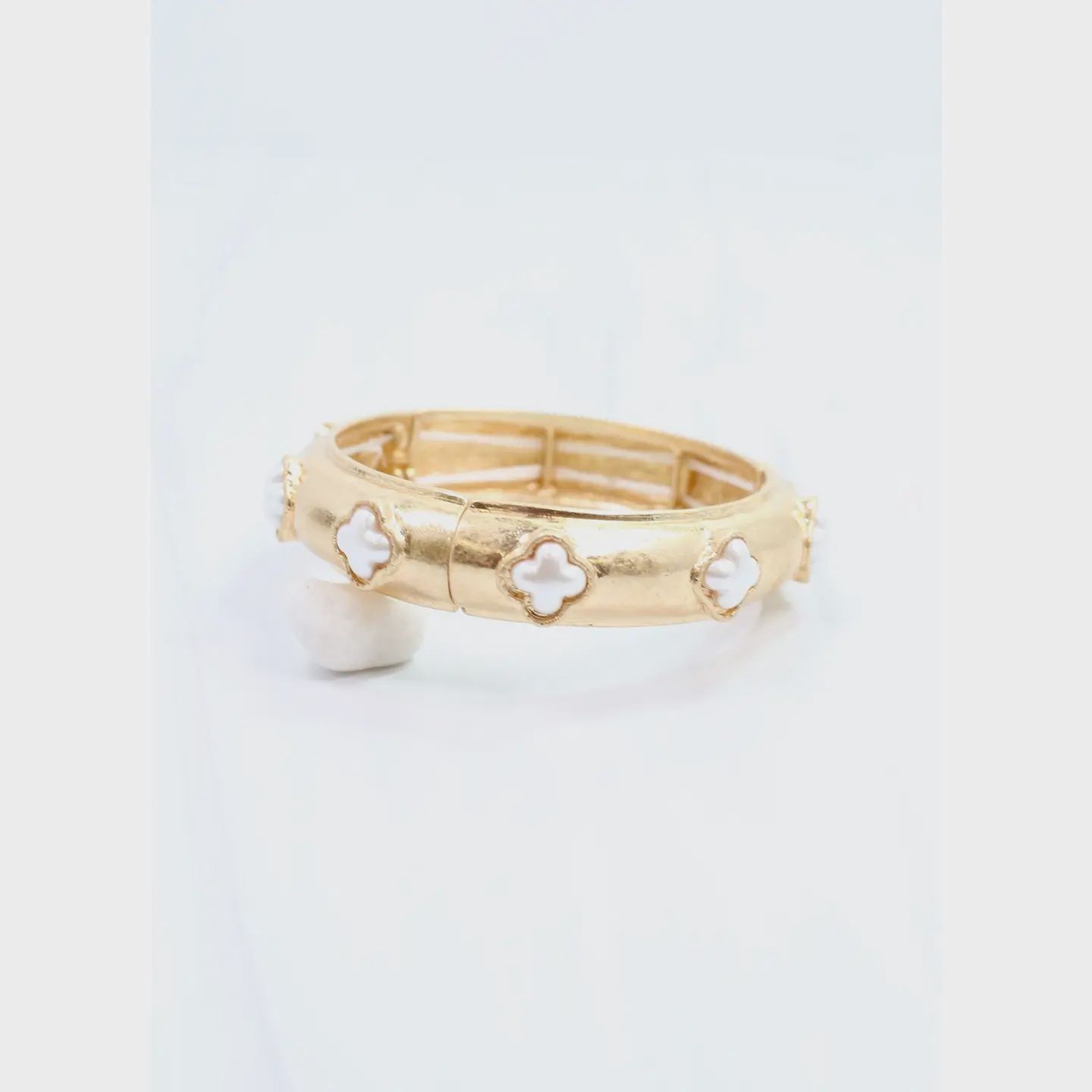 NEEMA COLVER STRETCH BRACELET - WORN GOLD