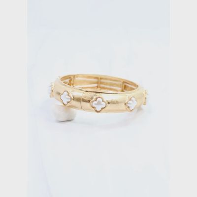NEEMA COLVER STRETCH BRACELET - WORN GOLD