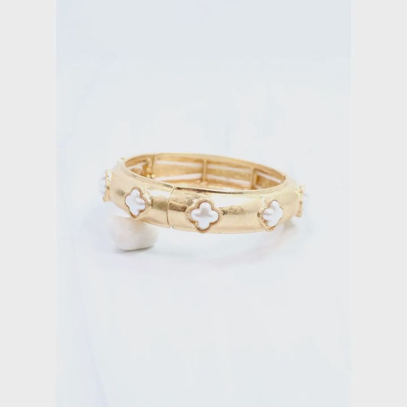NEEMA COLVER STRETCH BRACELET - WORN GOLD