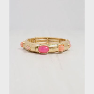 REALLY REGAL STONE STRETCH BRACELET - PINK COMBO