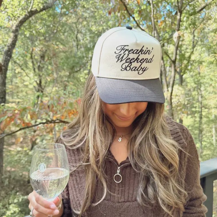 FREAKIN' WEEKEND BABY VINTAGE TRUCKER HAT