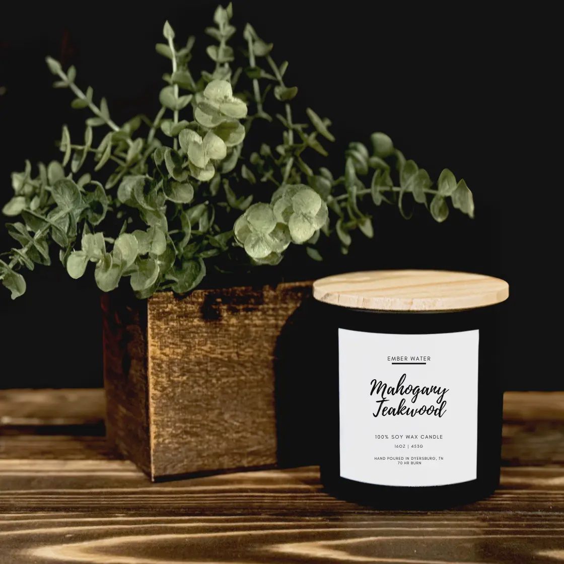 EMBER WATER CANDLE - MAHOGANY TEAKWOOD