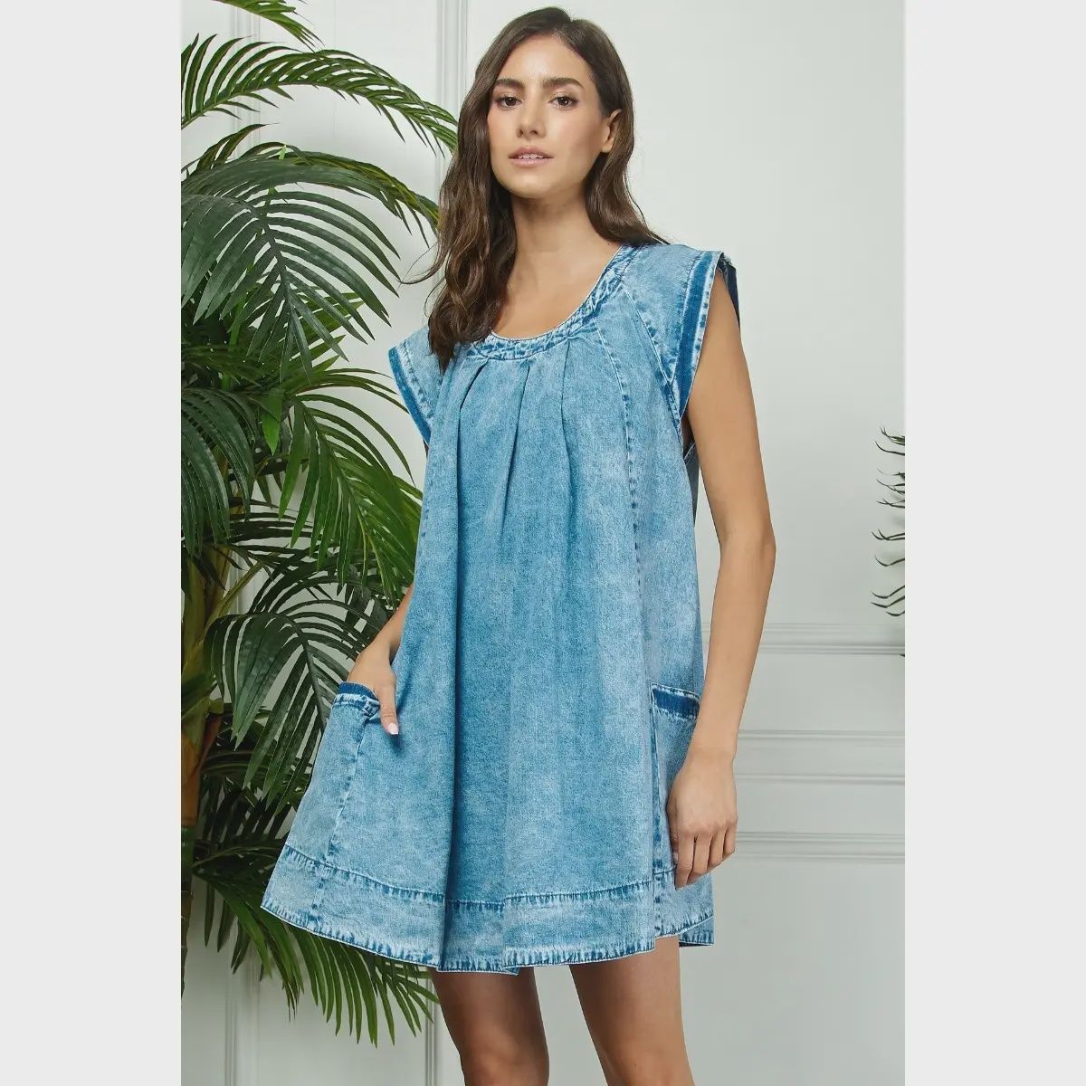 BOONE DENIM DRESS - MEDIUM WASH